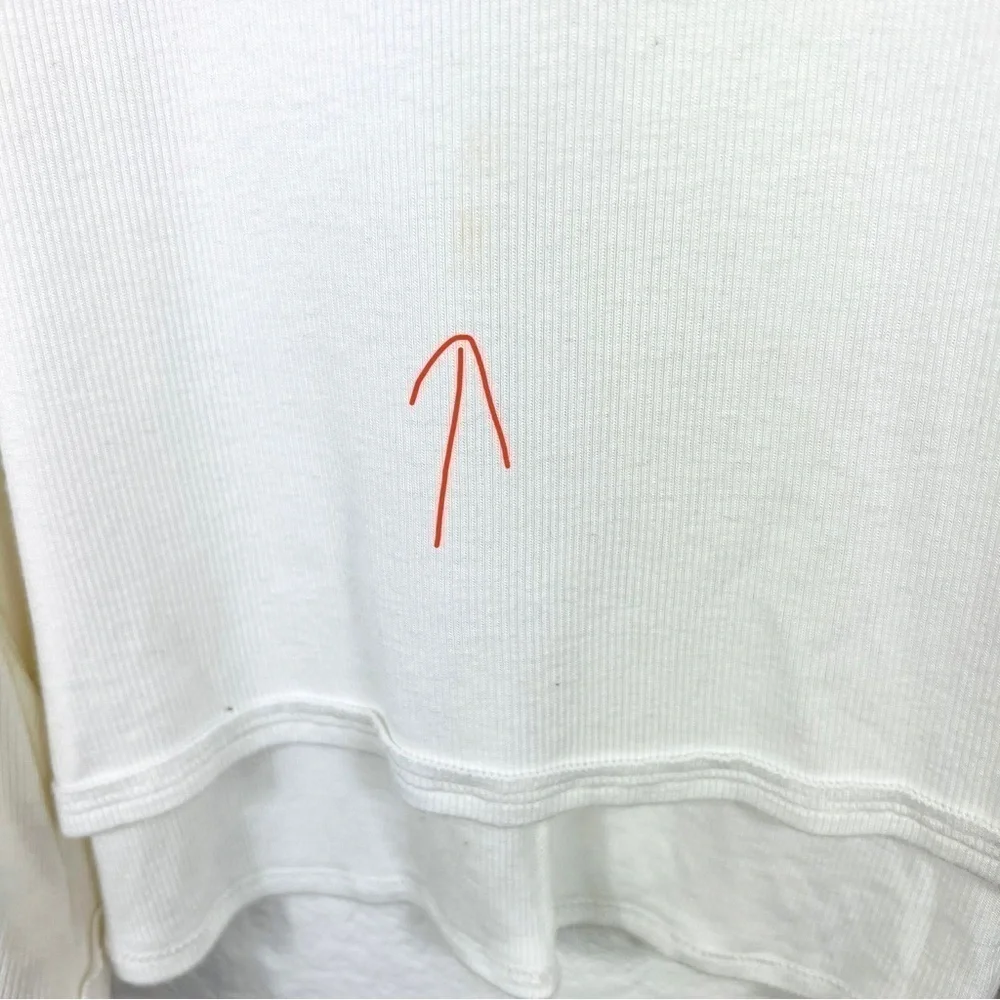 Free people long sleeve top in white color size S